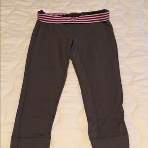 Grey spandex exercise pants